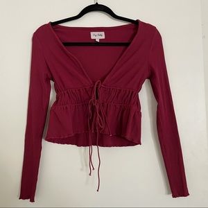 NWOT Urban Outfitters tie up top. Burgundy. XS